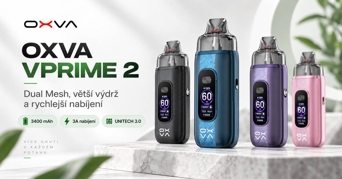 OXVA VPRIME 2: Dual Mesh, UNITECH 3.0 a baterie 3400 mAh