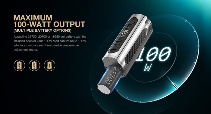 Grip Lost Vape Grus 100W Easy Kit Gunmetal Carbon Fiber