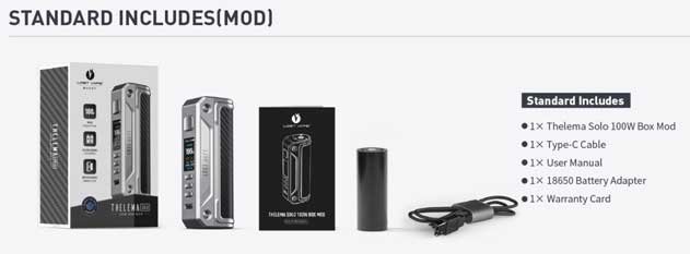 Grip Lost Vape Thelema Quest Solo 100W grip Easy Kit Black Classic Black