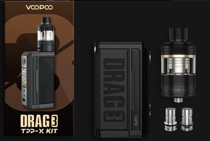 Grip VOOPOO DRAG 3 TPP-X 177W 5,5ml Full Kit Black-Umber