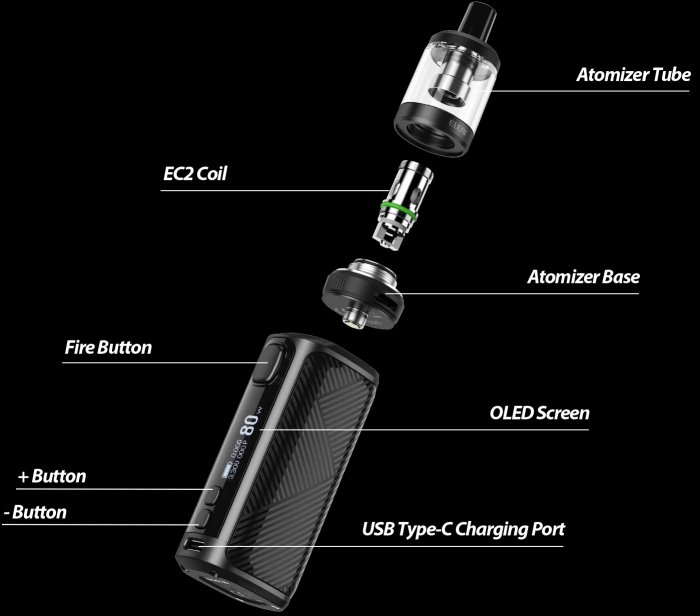 Grip iSmoka-Eleaf iStick i80 80W 3000mAh Full Kit Black