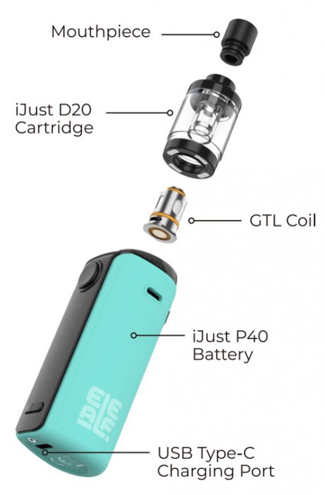 Grip iSmoka-Eleaf iJust P40 40W 1500mAh Full Kit Greenery