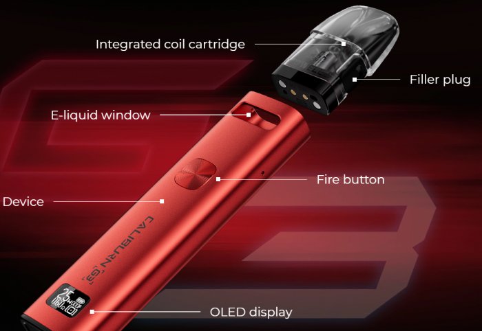 Elektronická cigareta Uwell Caliburn G3 900mAh Red