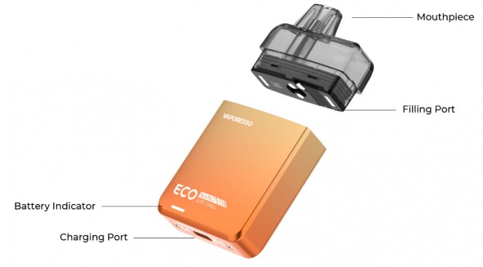 Elektronická cigareta Vaporesso ECO Nano Pod 1000mAh Sunrise Orange