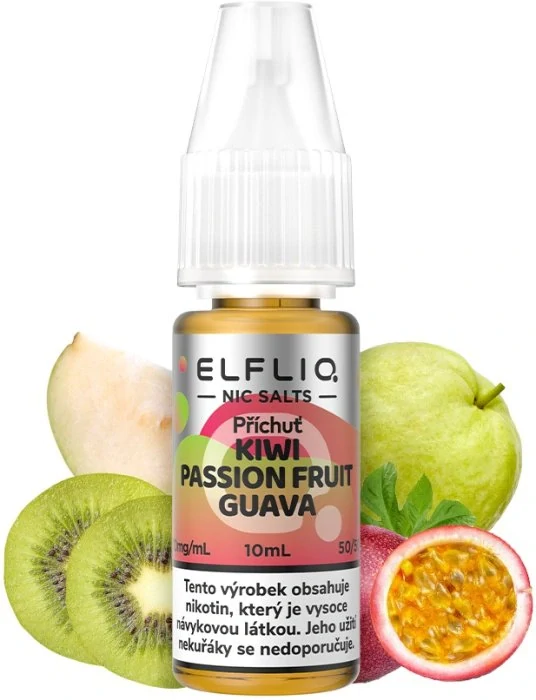 E-liquid ELFLIQ Nic SALT Kiwi Passion Fruit Guava 10ml - 10mg