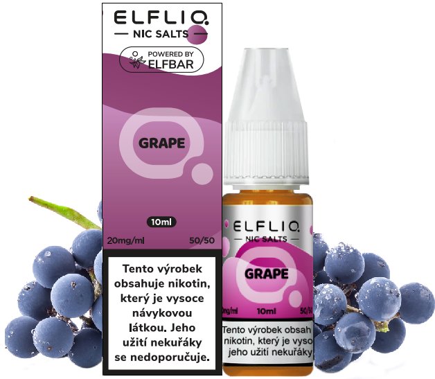 E-liquid ELFLIQ Nic SALT Grape 10ml - 20mg