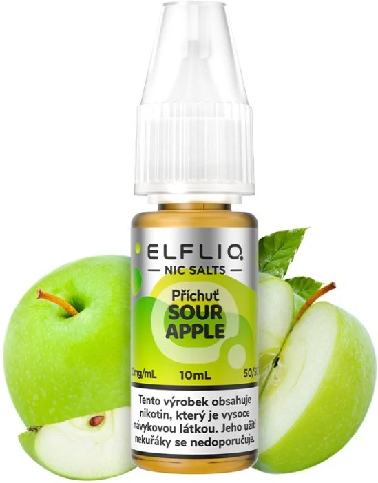 E-liquid ELFLIQ Nic SALT Sour Apple 10ml - 10mg