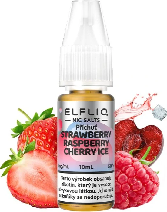 E-liquid ELFLIQ Nic SALT Strawberry Raspberry Cherry Ice 10ml - 10mg