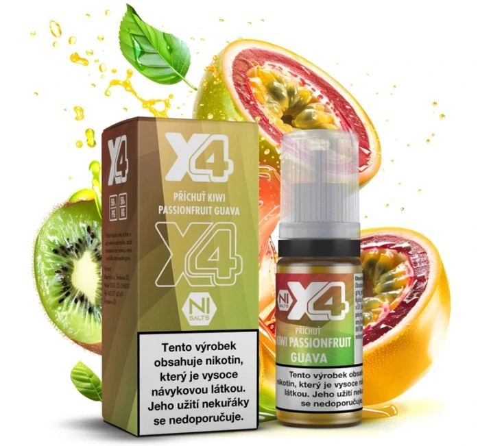 E-liquid X4 Bar Juice Kiwi Passionfruit Guava 10ml - 10mg
