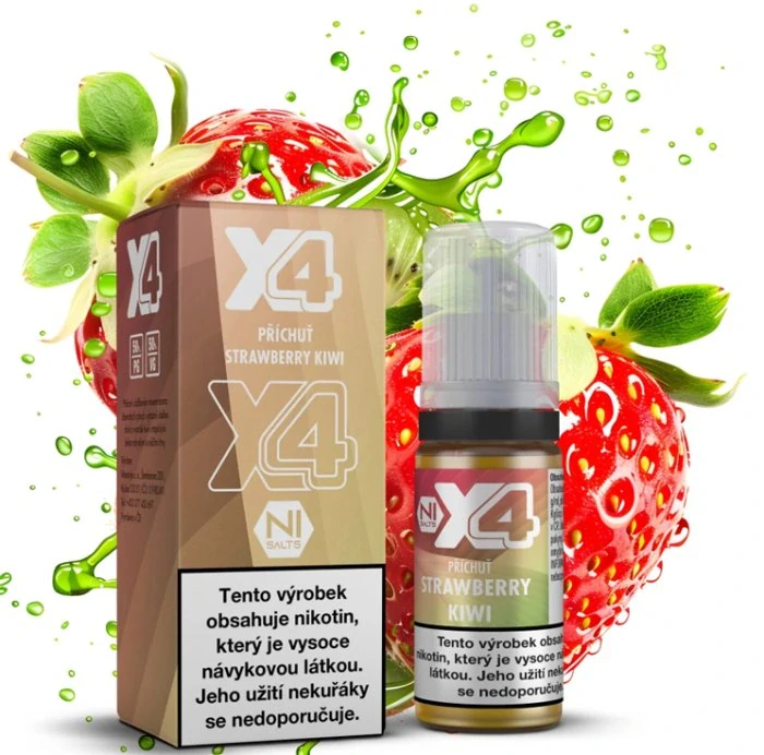 E-liquid X4 Bar Juice Strawberry Kiwi 10ml - 10mg