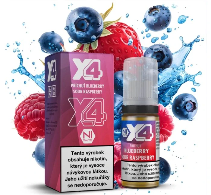 E-liquid X4 Bar Juice Blue Sour Raspberry 10ml - 10mg
