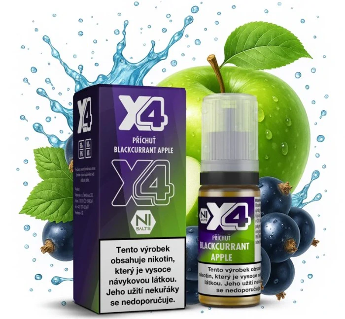 E-liquid X4 Bar Juice Blackcurrant Apple 10ml - 10mg