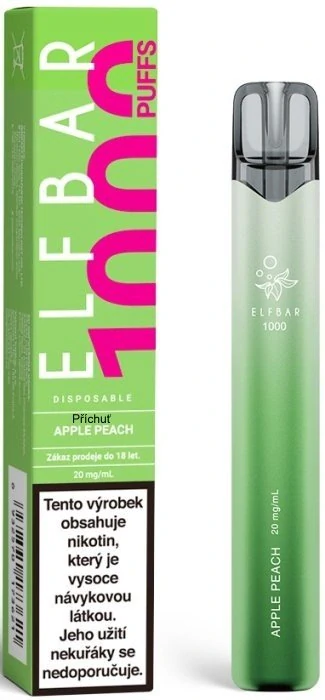Jednorázová elektronická cigareta Elf Bar 1000 Apple Peach 20mg