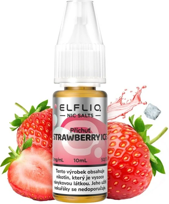 E-liquid ELFLIQ Nic SALT Strawberry Ice 10ml - 10mg
