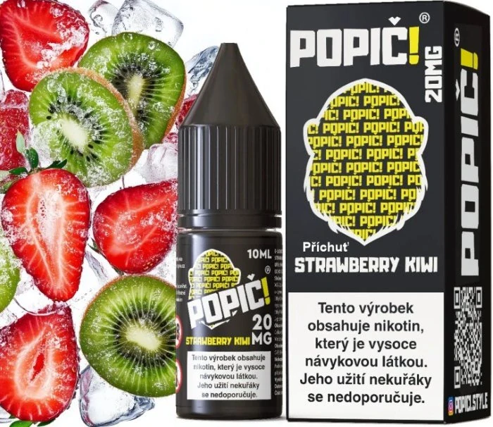 E-liquid POPIČ! Salt Strawberry Kiwi 10ml - 20mg
