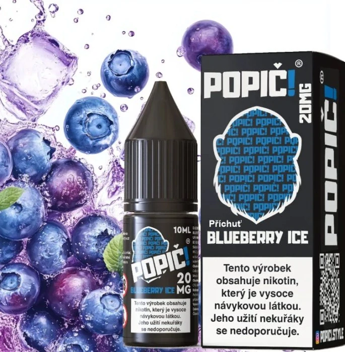 E-liquid POPIČ! Salt Blueberry Ice 10ml - 20mg