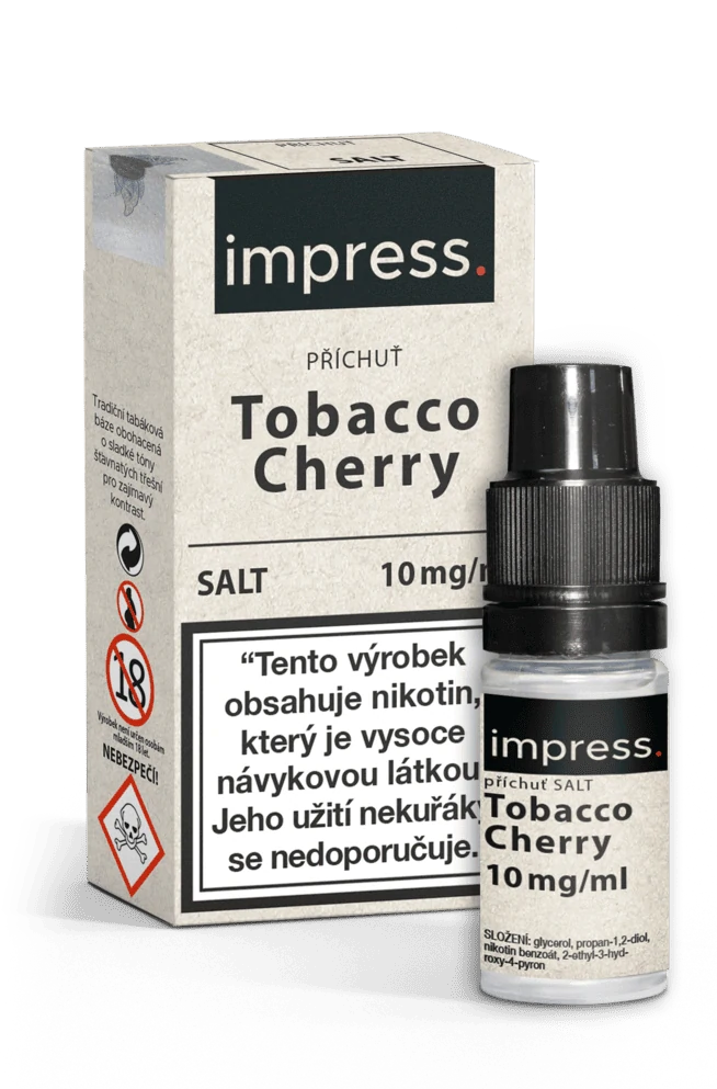 E-liquid IMPRESS SALT Tobacco Cherry 10ml - 10mg