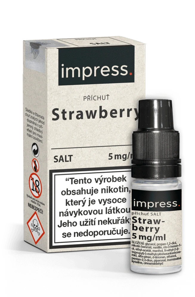 E-liquid IMPRESS SALT Strawberry 10ml - 5mg