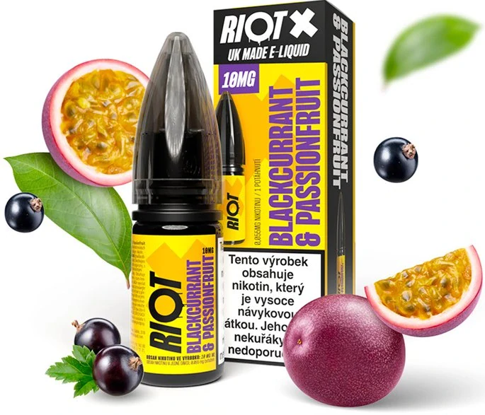 E-liquid RIOT X Salt Blackcurrant & Passionfruit 10ml - 20mg