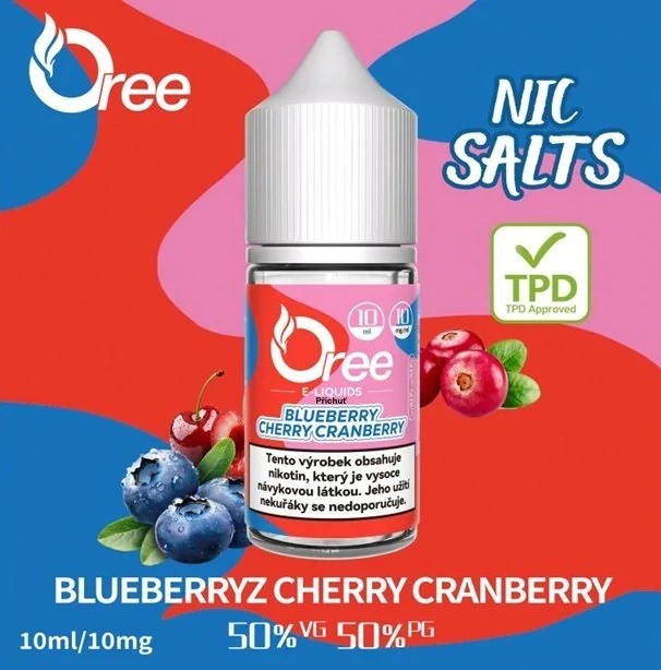 E-liquid Oree SALT Blueberry cherry cranberry 10ml - 10mg