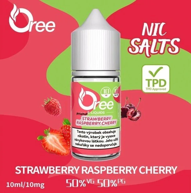 E-liquid Oree SALT Strawberry raspberry cherry 10ml - 10mg