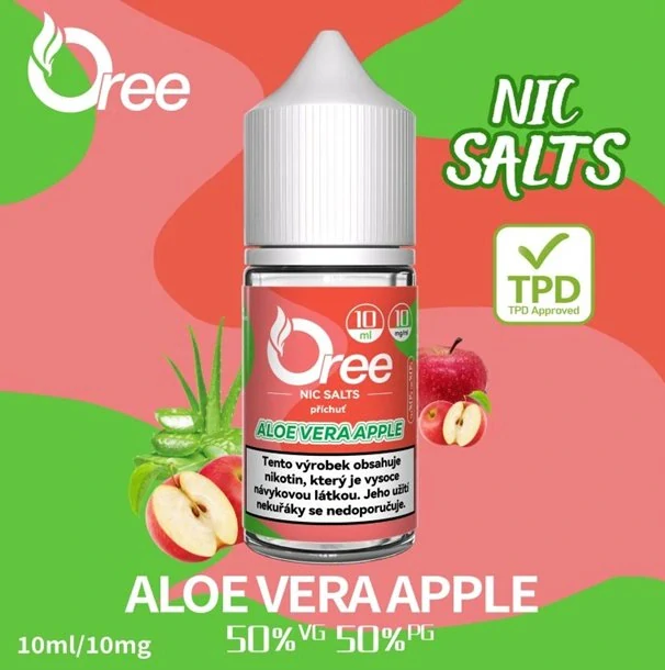 E-liquid Oree SALT Aloe Vera Apple 10ml - 10mg