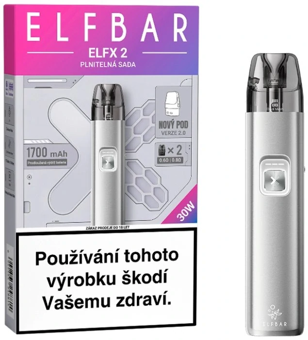 Elektronická cigareta Elf Bar ELFX 2 1700mAh Titanium Silver