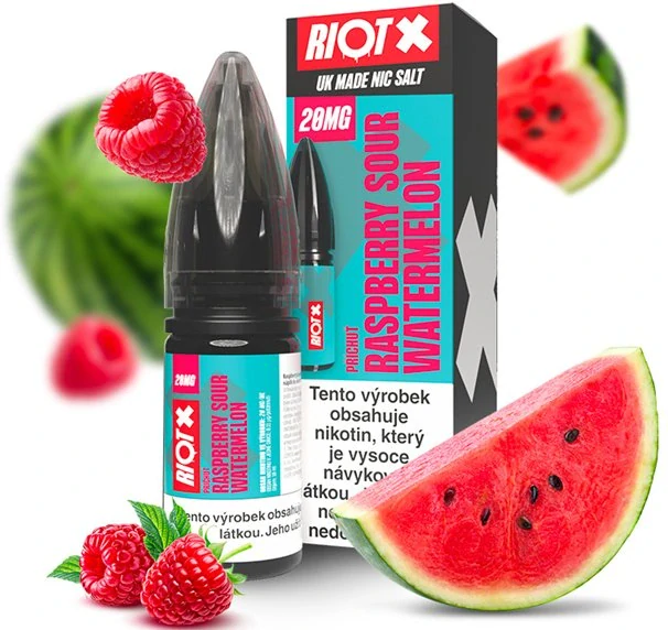 E-liquid RIOT X Salt Raspberry Sour Watermelon 10ml - 20mg