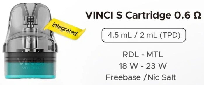 Náhradní cartridge (POD) VOOPOO VINCI S 0,6ohm / 2ml (2Pack)