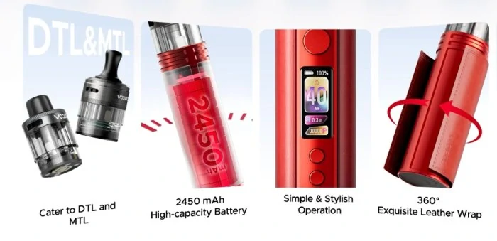 Elektronická cigareta VOOPOO DRAG H40 Pro 2450mAh Cocoa Redk