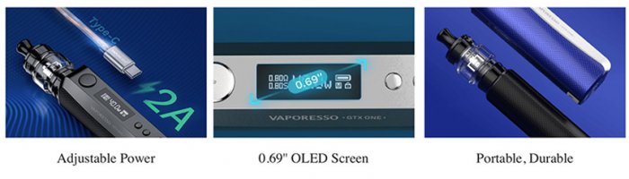 Grip Vaporesso GTX One 40W Full Kit 2000mAh Silver