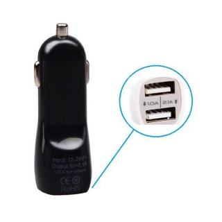 Nabíječka do auta 2xUSB - black