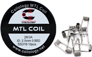 Předmotané žhavící spirálky Coilology MTL SS316 0,9ohm / 10ks