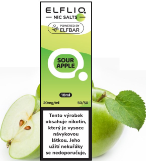 E-liquid ELFLIQ Nic SALT Sour Apple 10ml - 20mg