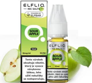 E-liquid ELFLIQ Nic SALT Sour Apple 10ml - 10mg