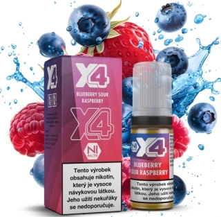 E-liquid X4 Bar Juice Blue Sour Raspberry 10ml - 10mg