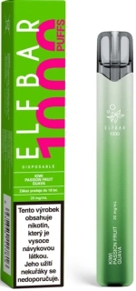 Jednorázová elektronická cigareta Elf Bar 1000 Kiwi Passion Fruit Guava 20mg