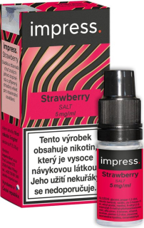 E-liquid IMPRESS SALT Strawberry 10ml - 5mg