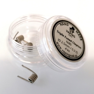 Předmotané žhavící spirálky VapingCoil Triple Fused Clapton Ni80 0.3ohm / 4ks