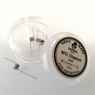Předmotané spirálky VapingCoil MTL Clapton Ni80 1ohm / 4ks