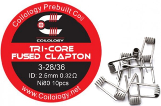 Předmotané žhavící spirálky Coilology Tri-Core Fused Clapton Ni80 0,32ohm / 10ks