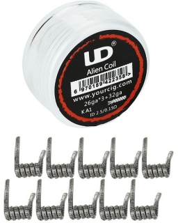 Předmotané žhavící spirálky UD Alien KA1 - 10ks