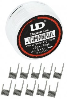 Předmotané žhavící spirálky UD Clapton SS316+KA1 - 10ks